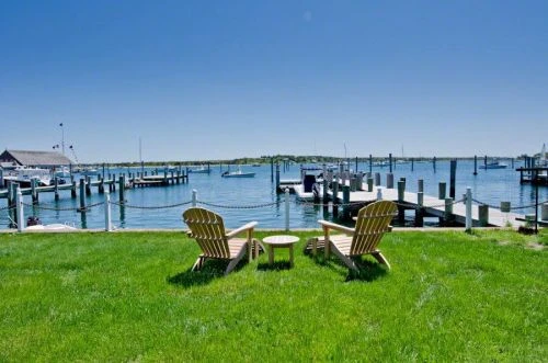 Teak Adirondack Chairs at Luxury Beach House