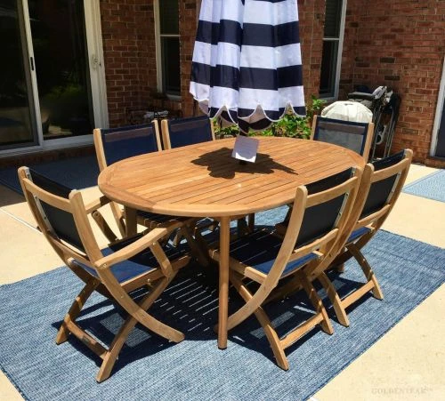 Teak Dining Set for 6  Captiva Providence - cust photo - Goldenteak
