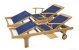 Teak Lounger Sling Navy Pair - T